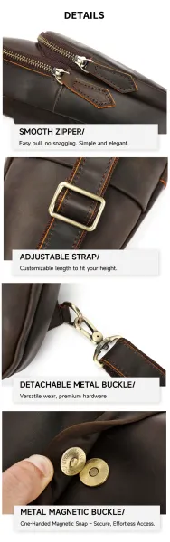 Design Leather Sling Bag Brown Crossbody Bag - 10