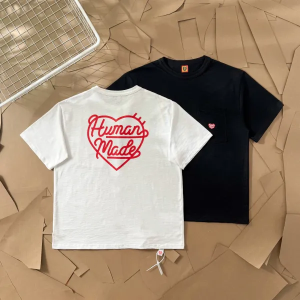 Human Made Heart Logo T-Shirt White and Black - 12