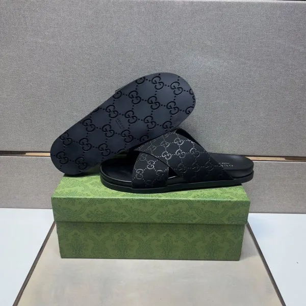 Gucci GG Marmont Slide Sandals Brown Suede Slippers - 27