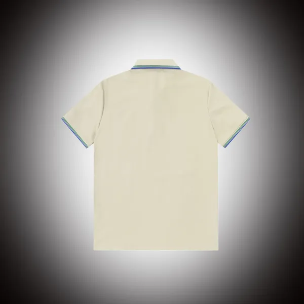 Design Polo Shirt White with Green Trim and Embroidered Graphic Tops Polo - 11