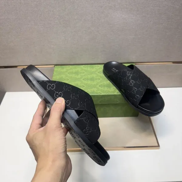 Gucci GG Marmont Slide Sandals Brown Suede Slippers - 31