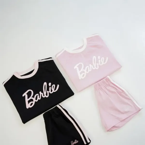 Design Barbie Logo Graphic Set Pink Casual Set Sets - 9