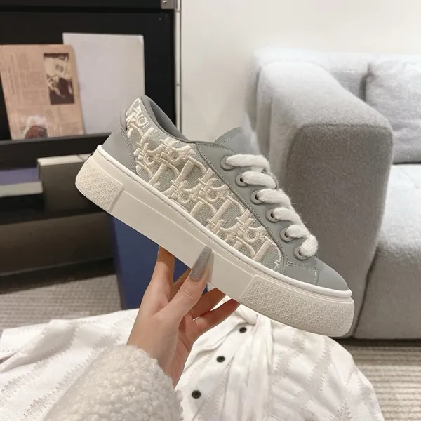 Dior B23 Oblique Embroidered Navy Sneakers - 19