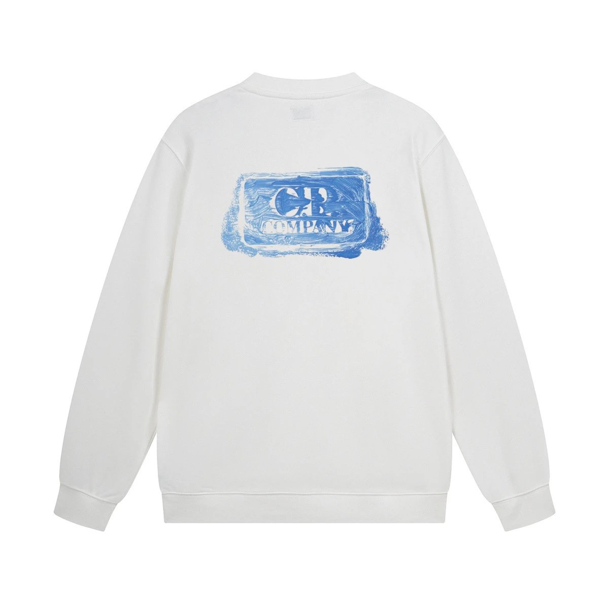 C.P. Company Black White Beige Logo Print Crewneck Sweatshirt
