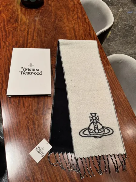 Vivienne Westwood Orb Logo Cashmere Scarf Black - 28