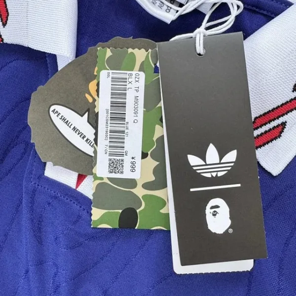 Adidas Originals Football Jersey 93 Blue Purple Flame Print Jersey - 32