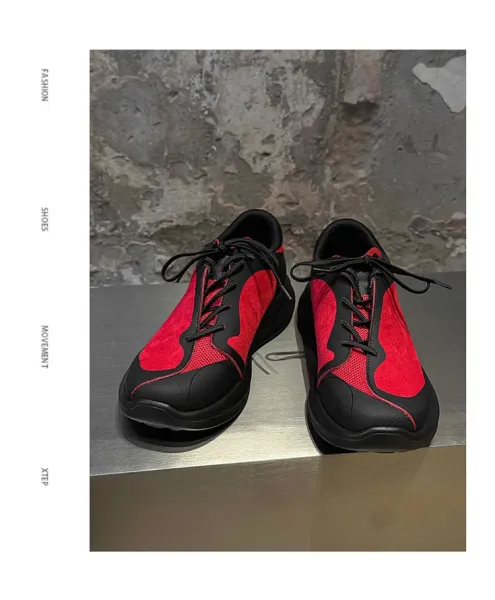 Design Chunky Mesh Sneakers in Off-White - 6