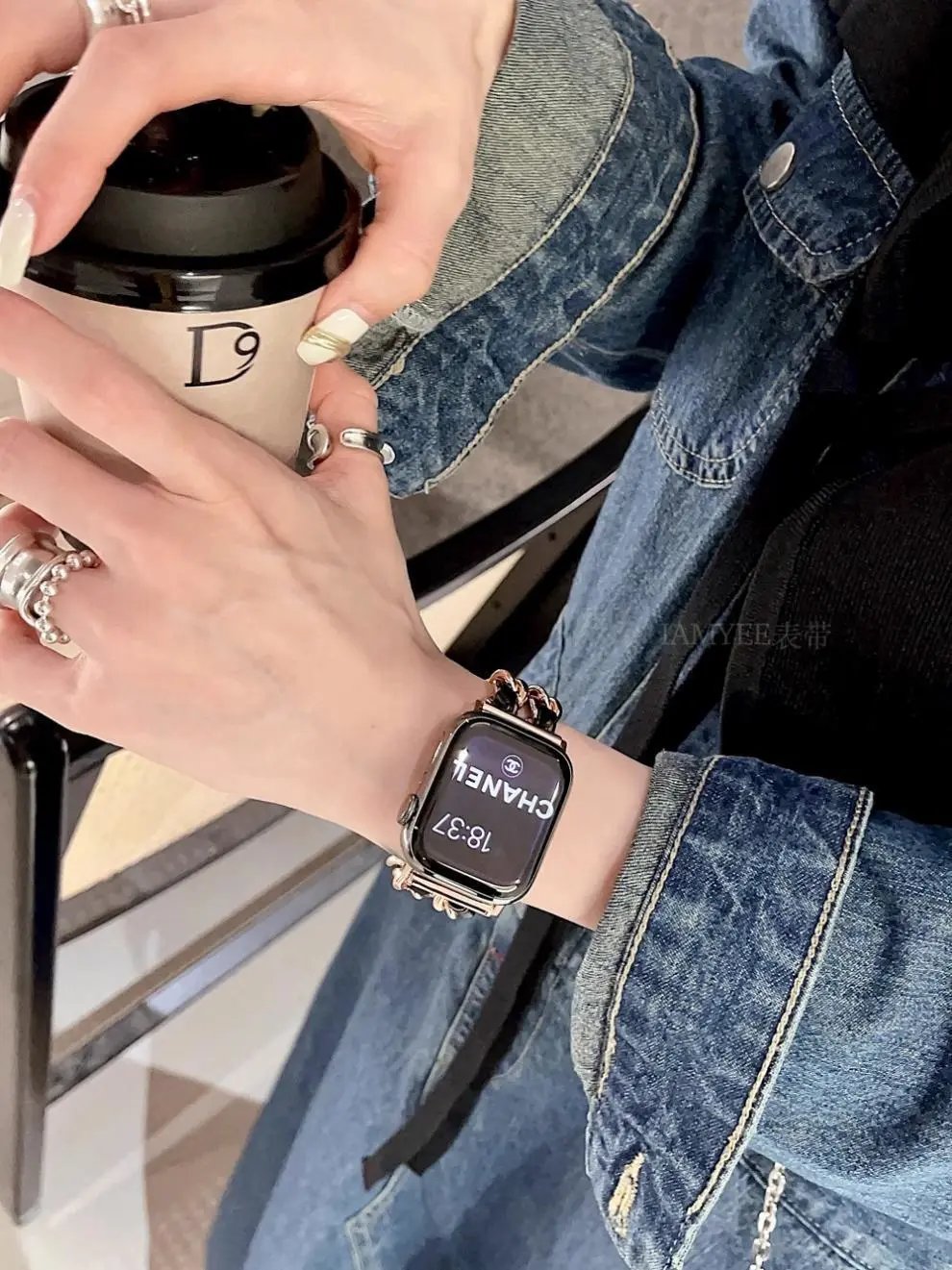 Apple Watch with Rose Gold Metal Link Bracelet Smartwatch - 27