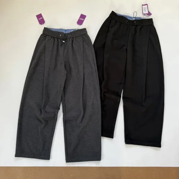 Design Paris-Style Double-Pleated Wool Blend Trousers in Charcoal and Black Dress Pants - 10