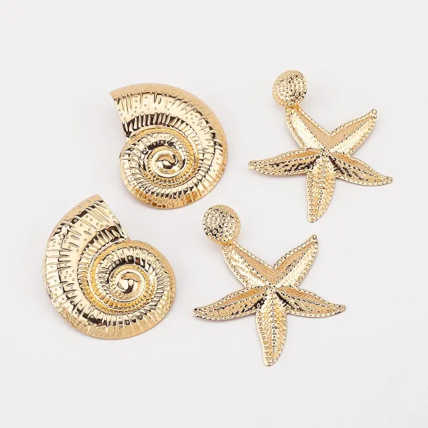 Design Fish Charm Drop Earrings Gold Silver Multicolor Jewelry - 35