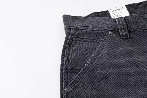 Carhartt Work In Progress Double Knee Shorts Black Denim - 26