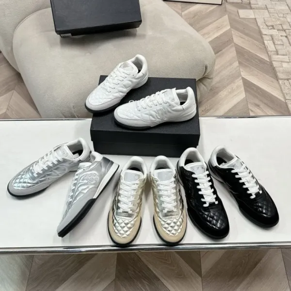 Chanel Tennis Classic Quilted White Sneakers - 2