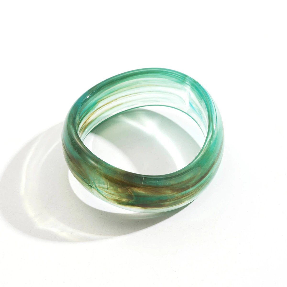Resin Acrylic Bangle Set Multicolor Statement Cuff Bracelets