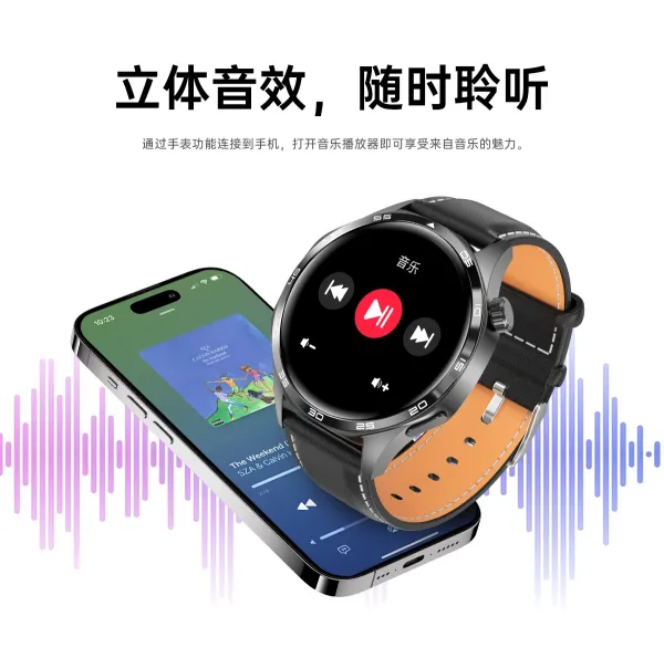 Design Outdoor Smart Watch Brown Leather Strap Smartwatch - 21
