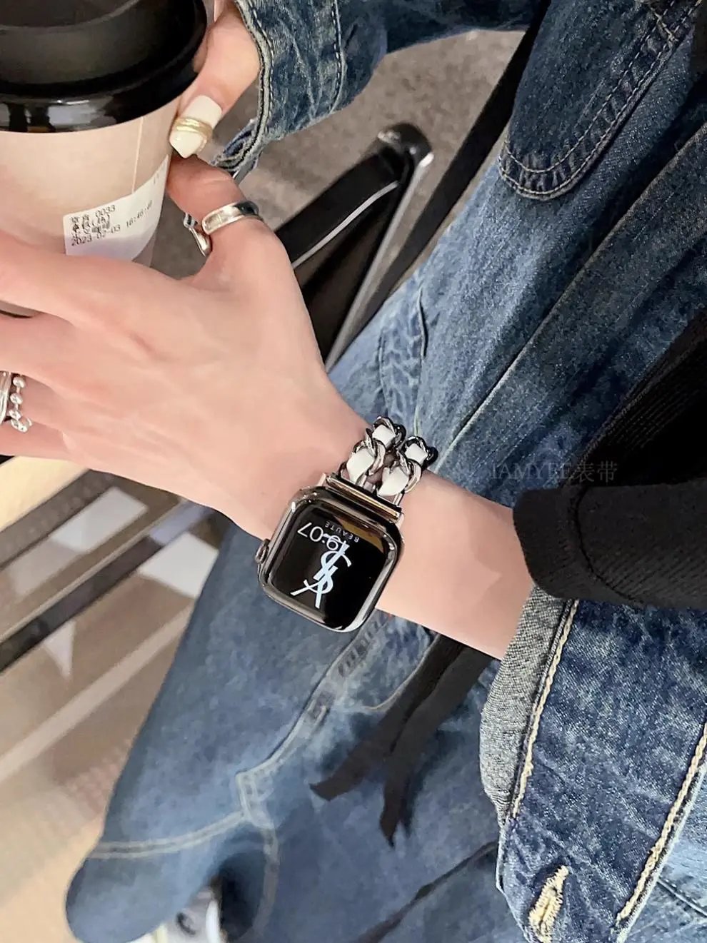 Apple Watch with Rose Gold Metal Link Bracelet Smartwatch - 35
