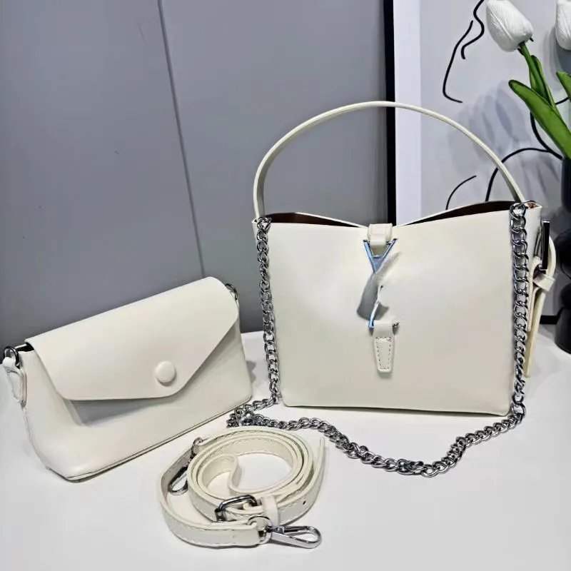 Saint Laurent YSL Chain Handle Bag White Handbag