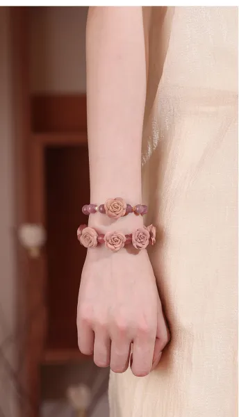 Design FENWUMEIGUI Pink Mist Rose Bracelet Jewelry - 17
