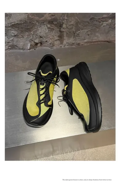 Design Chunky Mesh Sneakers in Off-White - 17