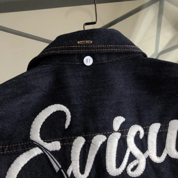 Evisu Osaka Japan Embroidered Denim Shirt Navy - 7
