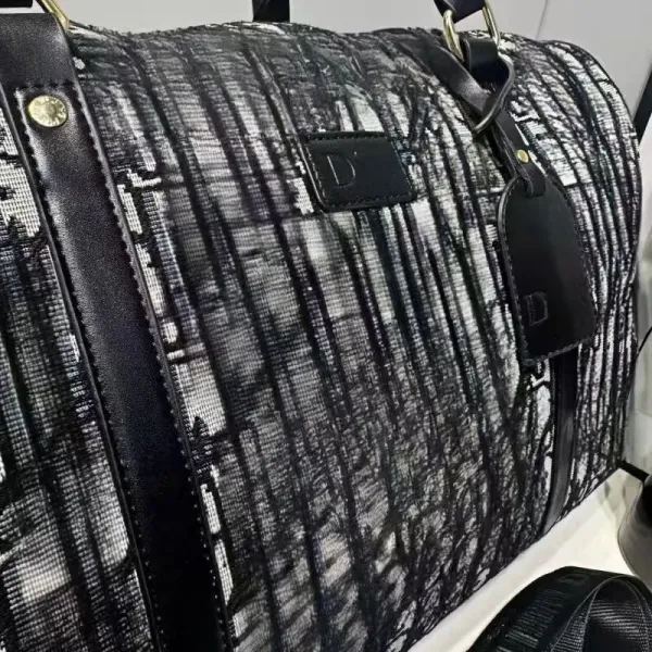 Dior Oblique Monogram Boston Bag Black and White Duffle Bag - 9