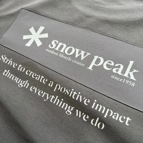 Design Snow Peak Minimal Lifestyle Crew Neck T-Shirt in Gray, Black, and Beige T-Shirts - 32