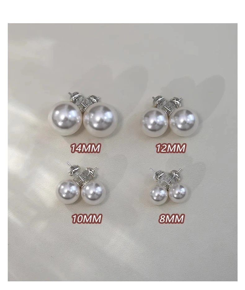 Design S999 Sterling Silver 10mm Pearl Stud Earrings Jewelry - 5