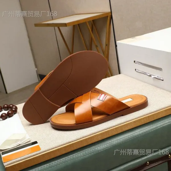 Thom Browne Cross-Strap Velvet Slippers Black - 13