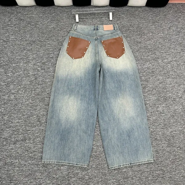 Design Wide-Leg Paint-Splatter Off-White Jeans - 20