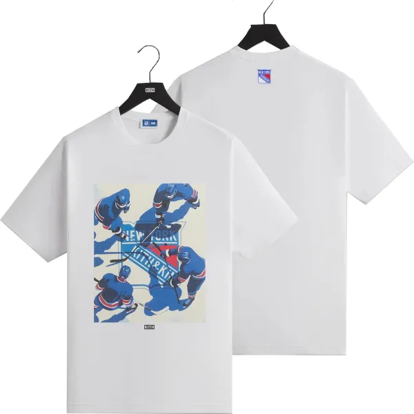 Kith x New York Rangers Hockey Graphic T-Shirt White - 1