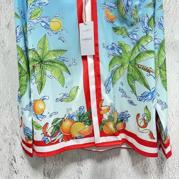 Casablanca Tropical Print Silk Shirt Blue - 6