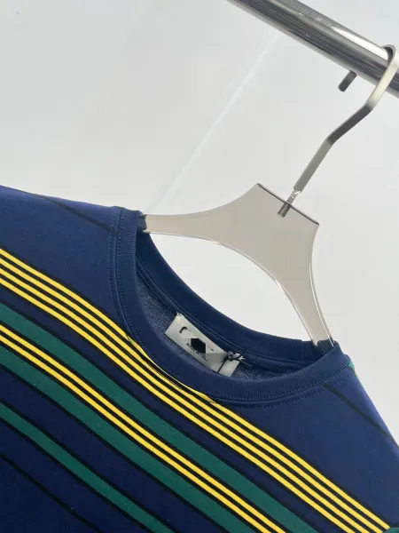 Design Striped Pocket T-Shirt Navy Green Yellow - 11