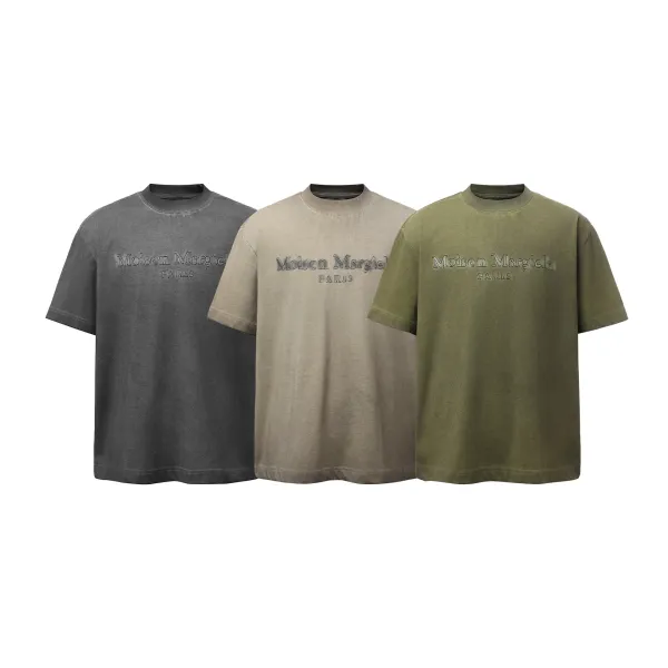 Maison Margiela Tabi Logo Washed Gray T-Shirt - 4