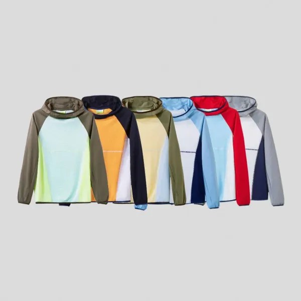 Design Color-Block Hooded Windbreaker Multicolor Outerwear - 2