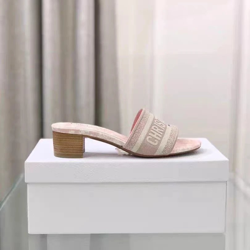Dior J'Adior Black White Houndstooth Logo Slide Sandals