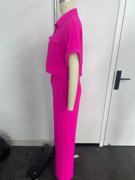 Design Two-Piece Shirt and Pants Set in Vibrant Blue - 4