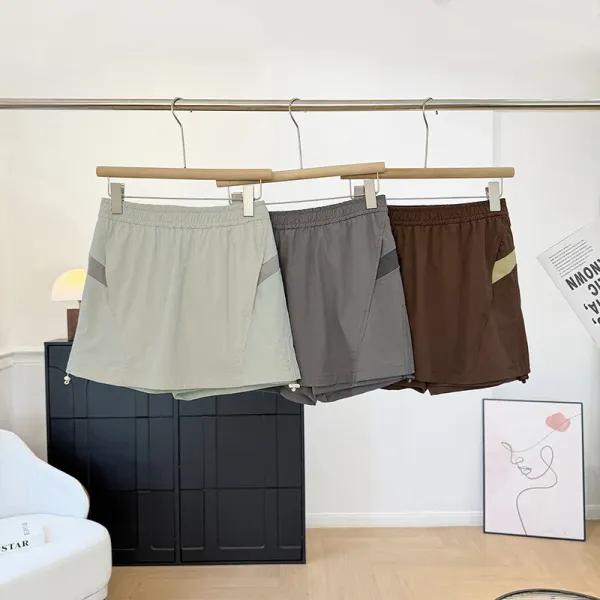 Design Lightweight Mesh-Panel Drawstring Shorts Sage Green - 2