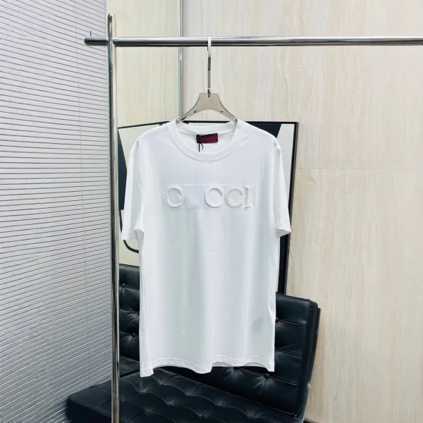 Gucci GG Embroidered White T-Shirt - 1