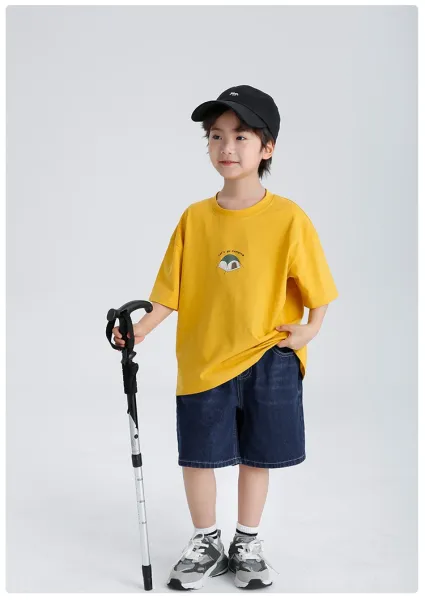 Design Camping Print Oversized T-Shirt Beige Kids - 12