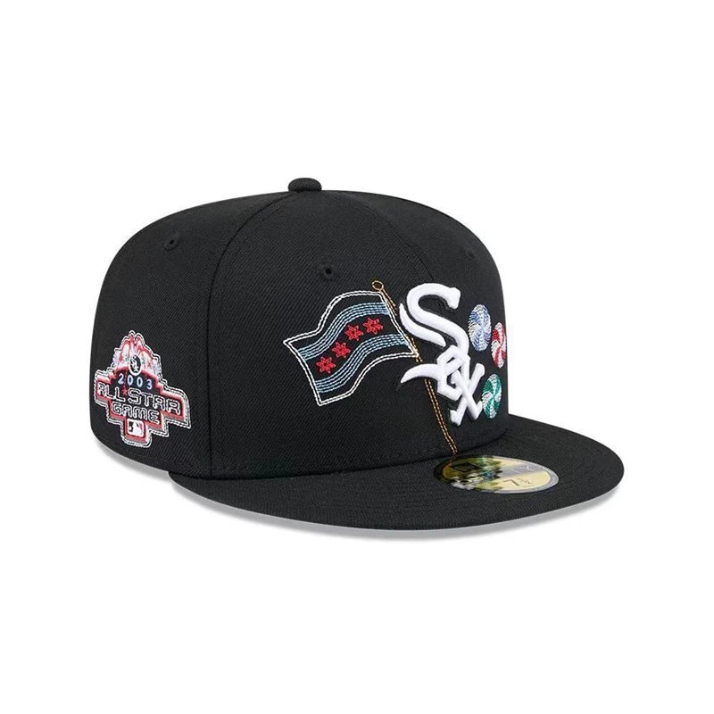 New Era 59FIFTY Blue Pink Red Embroidered Graphic Snapback Hats