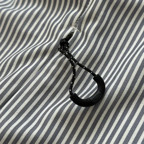 Oakley Striped Mandarin Collar Shirt Gray Tops Shirt - 19