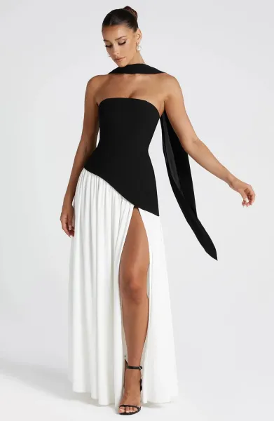 Design Olive Green Asymmetrical Halter Gown Dress.formal Dress - 18