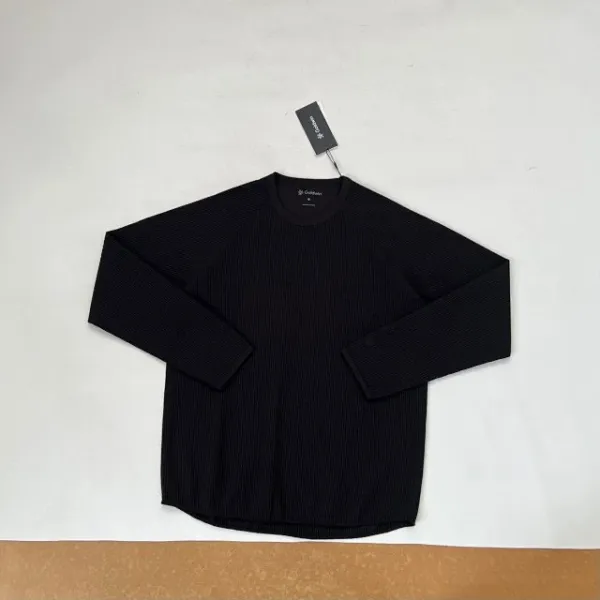 Design Goldwin0 Waffle Knit Long Sleeve Top Navy, Blue, Lime, Gray, White Tops - 19