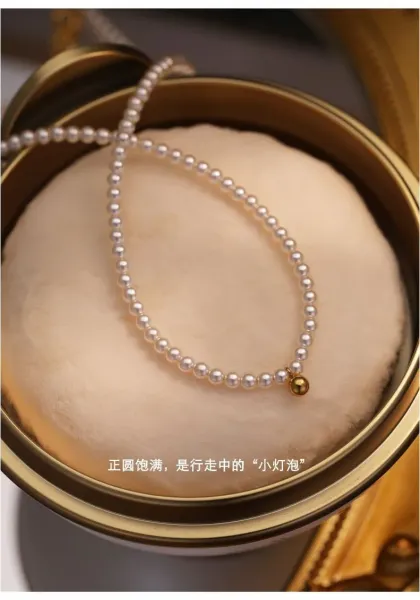 Design Double Strand Pearl Necklace White Jewelry - 7