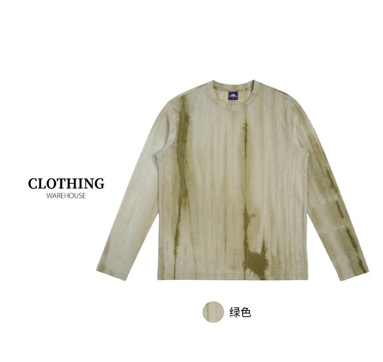 Design Clothing Warehouse Tie-Dye Long Sleeve T-Shirt Green T-Shirts