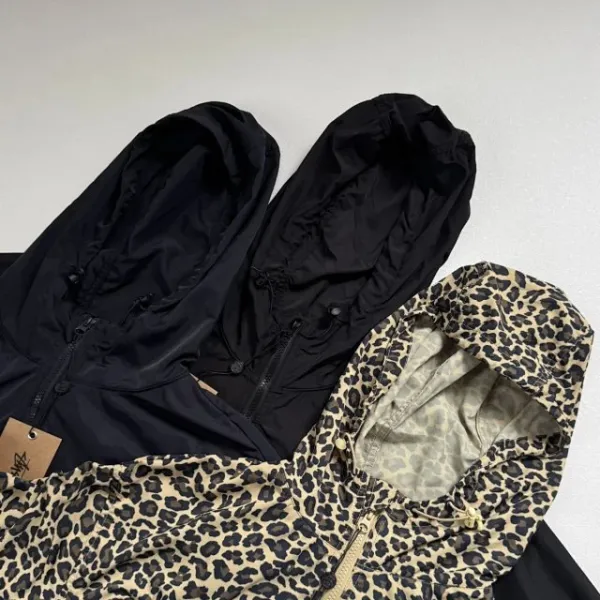 Stussy Leopard Print Hooded Windbreaker Jacket Outerwear - 24