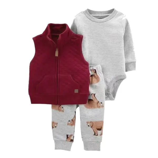 Design Carter's Tiny Ranger Explorer Set Burgundy / White / Denim Blue Baby Clothing Set Sets - 47