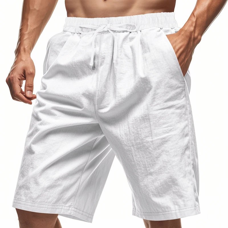 Design Drawstring Waist Shorts White - 32