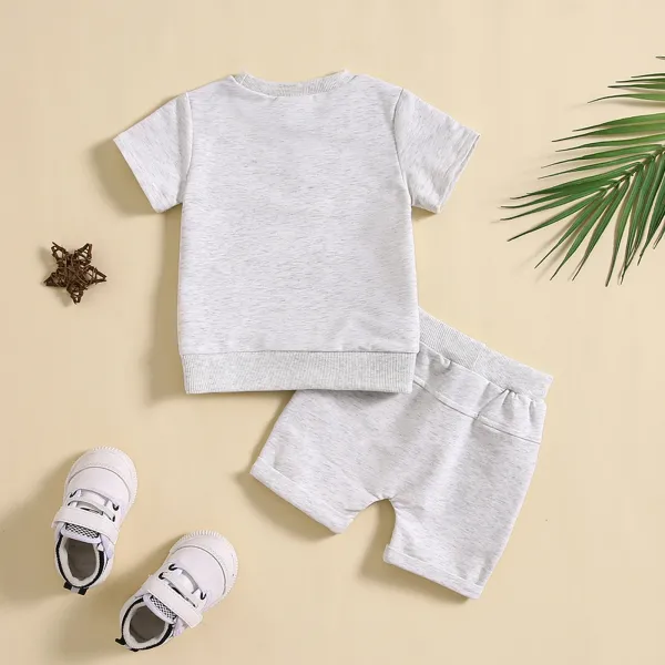Design Beige Pocket Front Top and Drawstring Shorts Set - 4