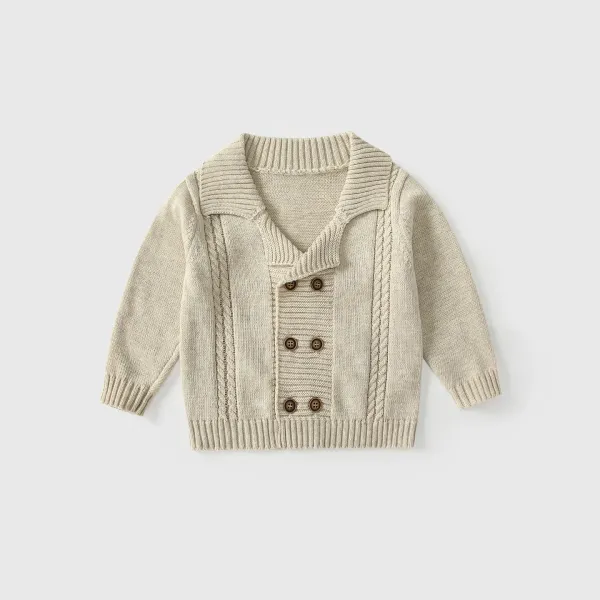 Design Cable Knit Shawl Collar Cardigan Beige Knitwear Outerwear.cardigan - 1