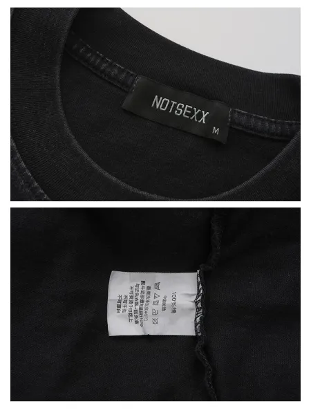 Design NOTSEXx Particle Wolf Long Sleeve T-Shirt Black T-Shirts - 10